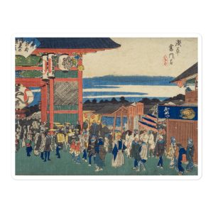 Ukiyo-e Kaminarimon Sticker – Traditional Japanese Thunder Gate Vinyl Decal, Bubble-Free